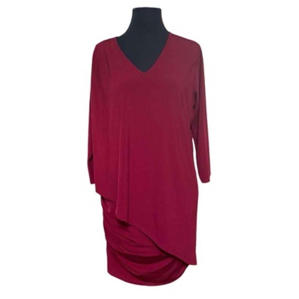 Coco + Carmen 3-in-1 Asymmetrical Ruched Top Tunic Dress L/XL